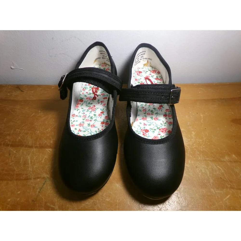 Dance Tap Shoes Capezio Kids 13M Mary Jane Leather Easy Strap Student